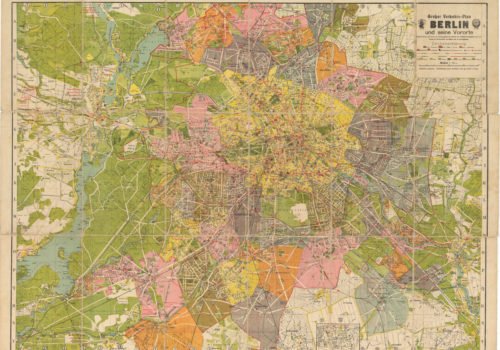 Ein Scan einer alten Karte Groß-Berlins.