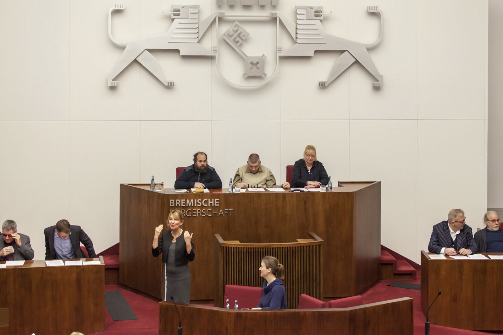 Ansicht eines Parlamentsdebatte in Bremen